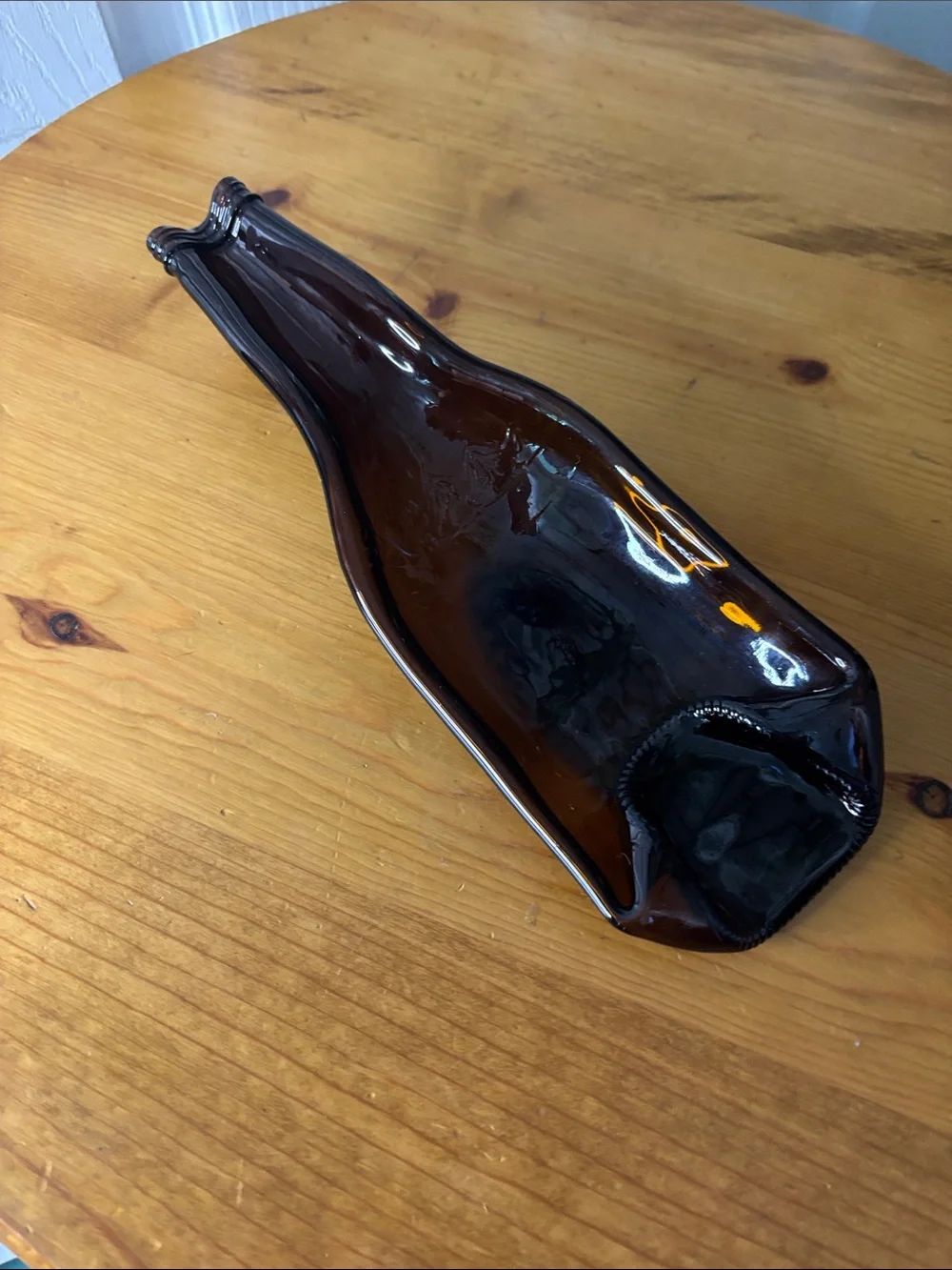 Brown Melted Glass Bottle Spoon Holder (E)